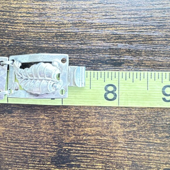 VTG Sterling Silver 925 Leaf Design Large Link Bracelet Size 7.25" Length - Picture 8 of 10